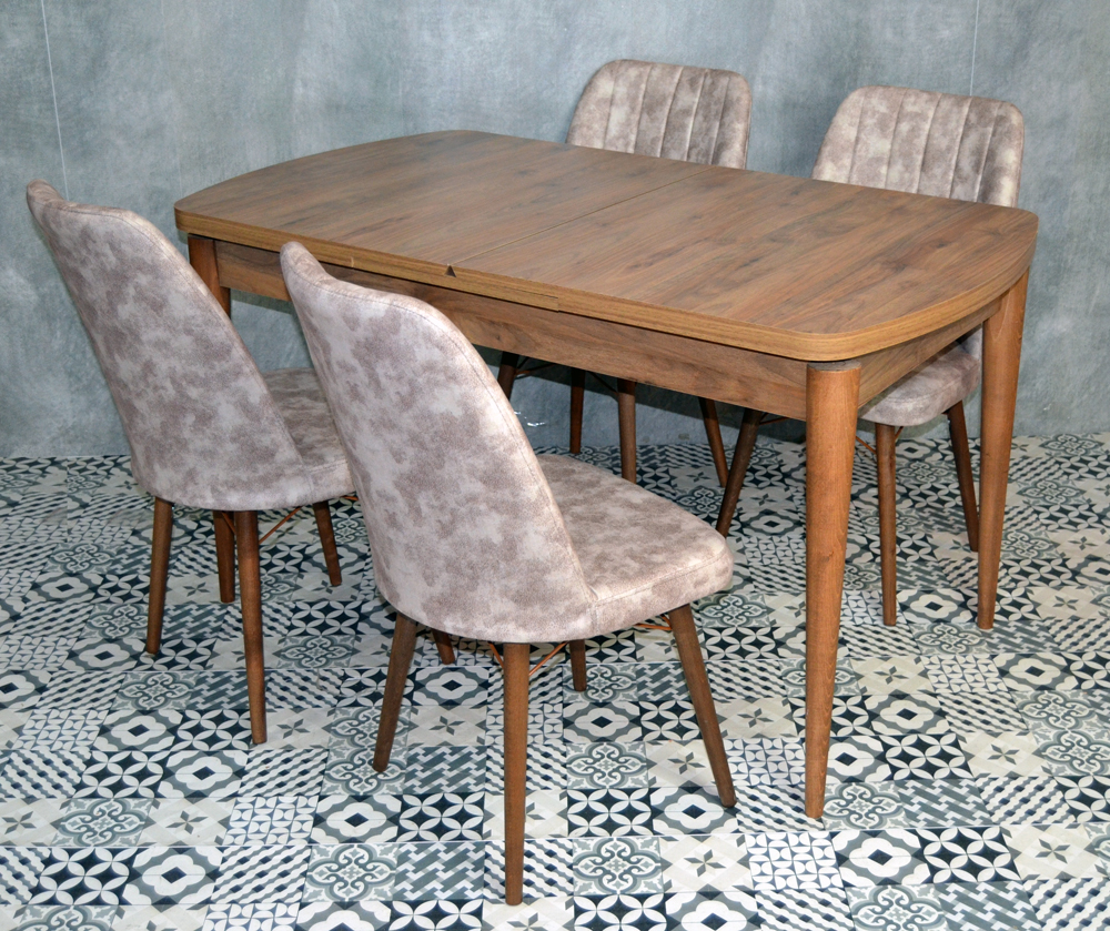 Adalet Masa Sandalye Kelebek Masa Ceviz Rio Sandalye Takım